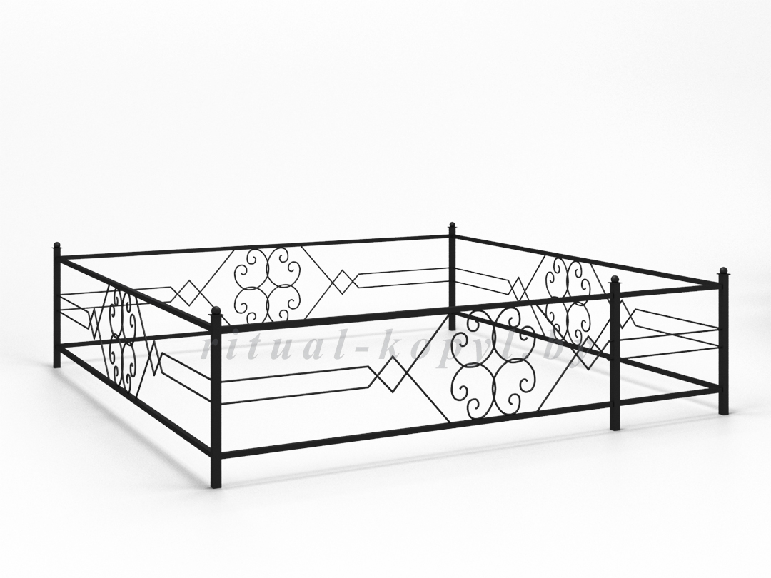 Ограда на кладбище из металла с полимерным покрытием в Копыле